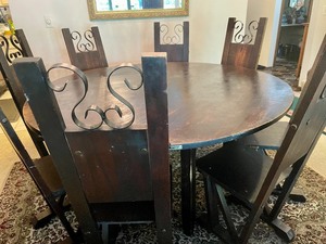 lot 1 image: Lecanos Table with 8 Chairs from Costa Rica