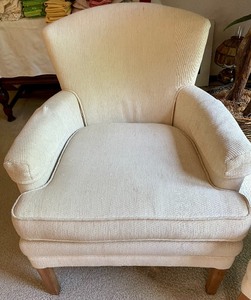 lot 24 image: 2 Wonderful White Upholstered Chairs