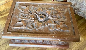 lot 108 image: Wooden Box and Beaded Pillow