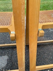 lot 130 image: Wooden Folding Chairs w Cane Seating