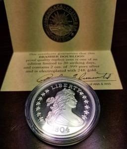 2 TROY OZ. .999 FINE SILVER 1804 DOLLAR DESIGN IN AIRTITE