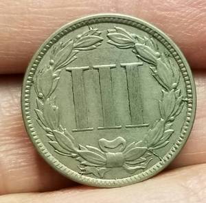 1881 US THREE CENT NICKEL XF