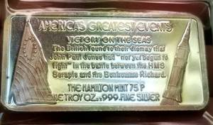 1 TROY OZ. .999 FINE SILVER ART BAR VICTORY ON THE SEAS