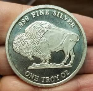 1 TROY OZ. .999 FINE SILVER INDIAN BUFFALO DESIGN