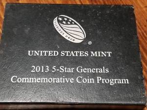 2013 US MINT 5 STAR GENERALS SILVER HALF DOLLAR IN ORIGINAL PACKAGING
