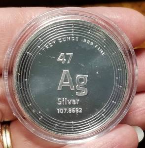 1 TROY OZ. .999 FINE SILVER ELEMENTAL ROUND IN AIRTITE