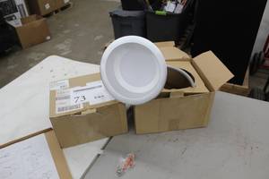 lot 73 image: Lot of (2 Boxes) TCP Commercial LED Light Downlights  - DLC618UZD41K 6 4100K, DLC824UZD41K 8 4100K