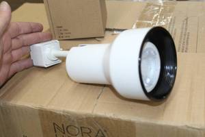 lot 99 image: Lot of (3) Nora Lighting Track Lighting Step Cylinder with Black Baffle NTH-103 (in 3 boxes)