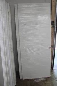 lot 203 image: Lot of (2) Primed Solid Wood Door Blanks