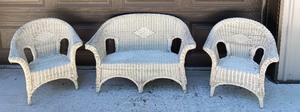 lot 11 image: Vintage Three Piece Childrens Wicker Set- Adorable