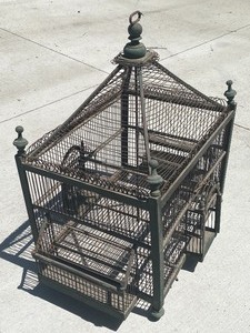 lot 48 image: Antique Vintage Ornate Wire French Birdcage