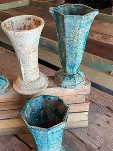 lot 52 image: Four Decorative Cast Iron Urns