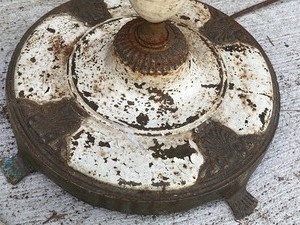 lot 54 image: (3) Torchiere Floor Lamps w Art Deco Elements