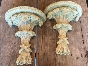 lot 56 image: Pair Reproduction Wall Plate Sconces