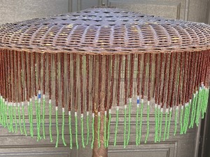 lot 65 image: Fabulous and Unique Vintage Hand Beaded Decorative Floor Lamp