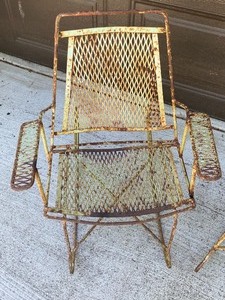 lot 68 image: Pair of Metal Vintage Childrens Rocking Chairs