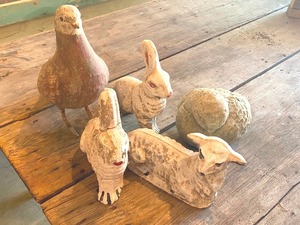 lot 71 image: Five Vintage Concrete Animal Figurines