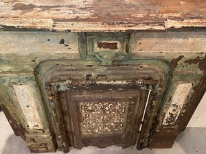 lot 67 image: Vintage Rustic Metal Fireplace