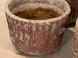 lot 75 image: Four Coordinating Vintage Cast Cement Planters