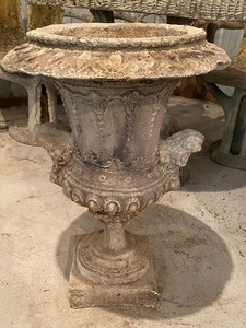 lot 81 image: Pair of Cement Urns