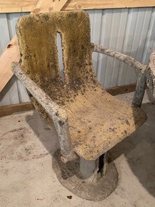 lot 73 image: Five Piece Cast Cement Table and Chairs Set
