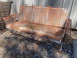 lot 98 image: Vintage Wire Bench