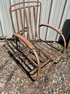 lot 101A image: Vintage Metal Chair with Slats