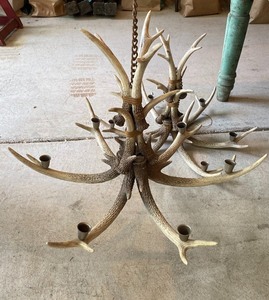 lot 109 image: Two Faux Antler Candle Chandeliers