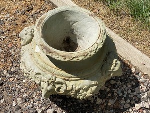 lot 112 image: Vintage Rams Head Decorative Urn