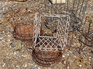 lot 118 image: Lot of Six Decorative Wire Baskets