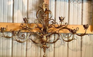lot 162 image: Vintage Toleware - Hollywood Regency Wall Candelabra