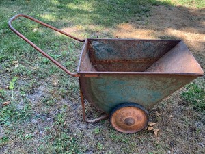 lot 120 image: Vintage Metal Wheelbarrow