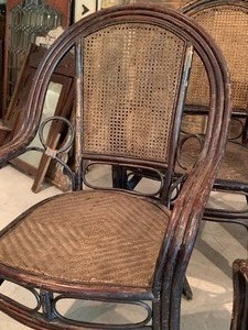 lot 137 image: Lot of Four Wicker Cane Chairs