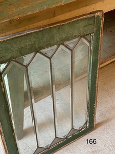 lot 166 image: Vintage Beveled Leaded Window