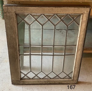 lot 167 image: Vintage Beveled Leaded Window