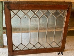 lot 168 image: Vintage Beveled Leaded Window