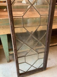 lot 144 image: Vintage Beveled Leaded Glass Window