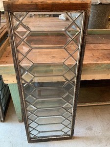 lot 145 image: Vintage Beveled Leaded Glass Window