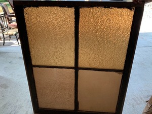 lot 158 image: Vintage YellowAmber Textured Glass Windows