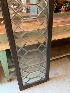 lot 147 image: Vintage Beveled Leaded Glass Window