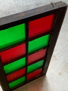 lot 150 image: Vintage Colored Glass Multi Window Pane