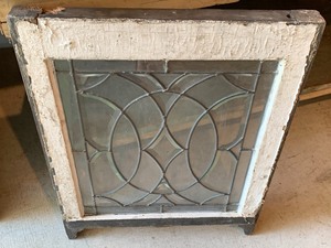 lot 152 image: Vintage Beveled Leaded Window