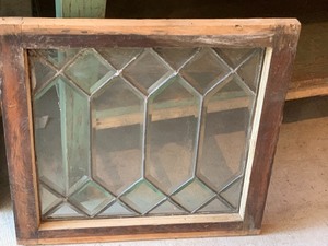 lot 153 image: Vintage Beveled Leaded Window