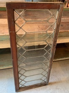 lot 148 image: Vintage Beveled Leaded Glass Window
