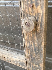 lot 194 image: Vintage Wood Screen Door w Chicken Wire