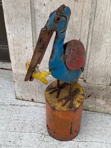 lot 221 image: Metal Pelican Figurine