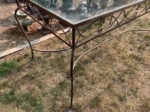 lot 235 image: Metal and Glass Top Table