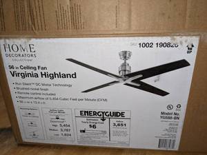 lot 10 image: Home Decorators 56 Ceiling Fan Virginia Highland with Remote