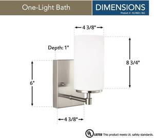 lot 58 image: Set of 2 SeaGull Lighting Bath Wall Sconces, New
