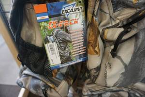 lot 107 image: Excalibur Model 6006 Ex Pack Real Tree Camo Cross Bow Back Pack Accessory Pack